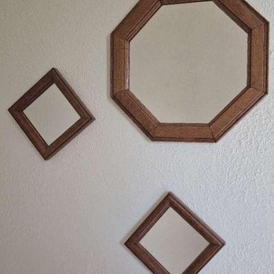 Small Wood Mirrors And Wood Cross