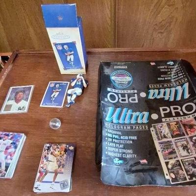 Peyton Manning Ornament W/box, Mickey Mantle Card, Baseball Cards, Basketball Cards & More 