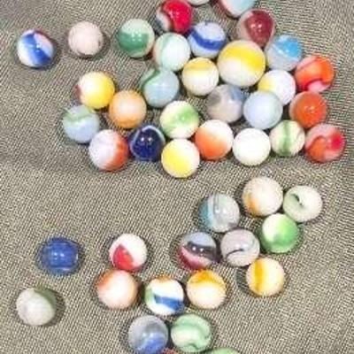 Vintage Agate Pre-1970's Marbles 50 Count 