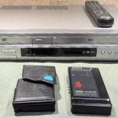 Sony DVD & VHS Combo Player and Vintage Sony Walkman with Case