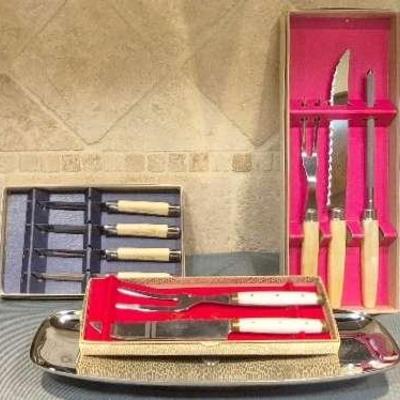Regent Sheffield Cutlery Sets and Milbern Celery & Olive Dish