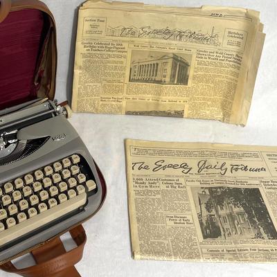 Vintage Royal Royalite Typewriter W/ 1930 Greeley Tribune News