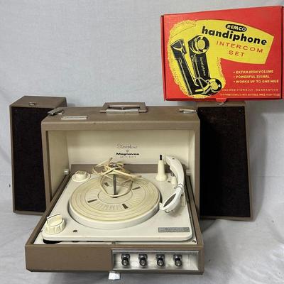 Vintage Magnavox Record Player & Reno Intercom Set
