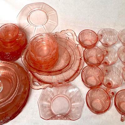Vintage Pink Depression Glassware 