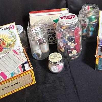 Vintage Thread, Buttons & Sewing Items