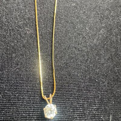 14k 1/20 GF Necklace With Gem Pendant