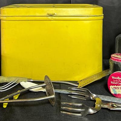Vintage Deluxe Bread Tin Jars & Utensils