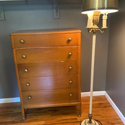 MCM 5 Dresser & Standing Lamp With Metal Shade