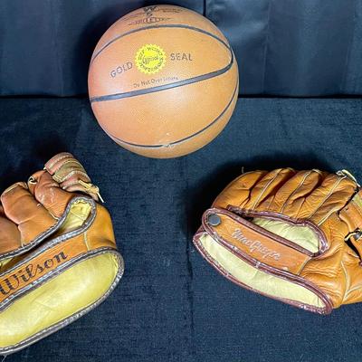 Vintage 1950’s Wilson Leather Baseball Glove & Others