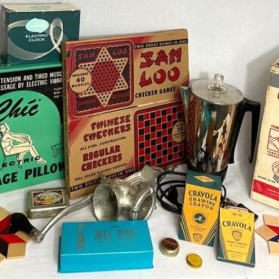 Vintage Chinese Checkers, Griswold Meat Grinder & More!