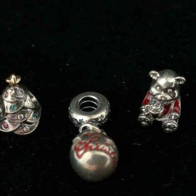 Sh986v pandora charms festive tree & christmas bear