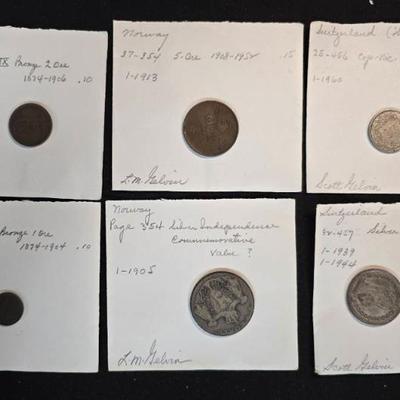 De255 coins of denmark norway & switzerland