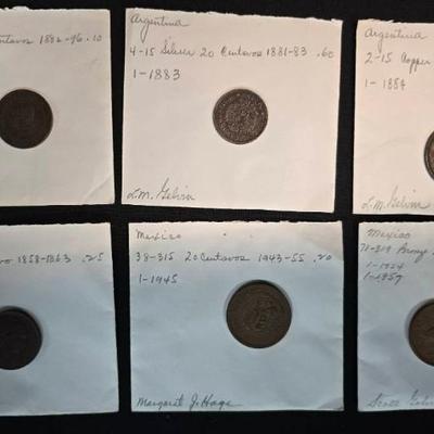 De257 coins of argentina mexico and venezuela