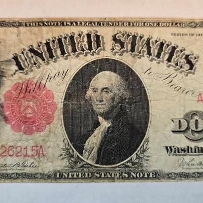 De334 1917 u s one dollar note