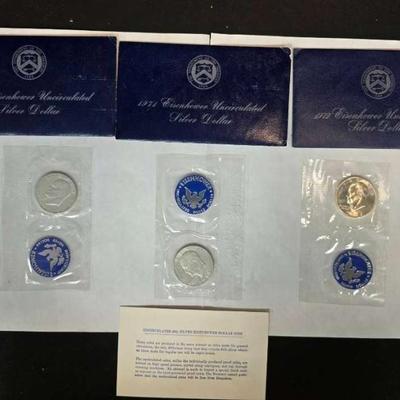 De298 1971 1972 eisenhower uncirculated silver dollars