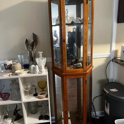 Curio Cabinet and glassware