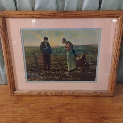 "The Angelus," Print  by French artist Jean-François Millet. 
