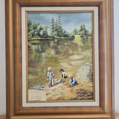Sand Castle Painting Signed By Vivian Haushe