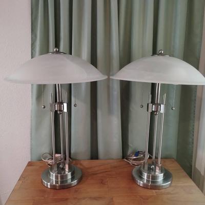 Frosted Lamps w/An Art Deco Feel