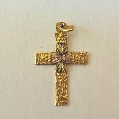 Black Hills Gold Stamped 10K Gold Cross