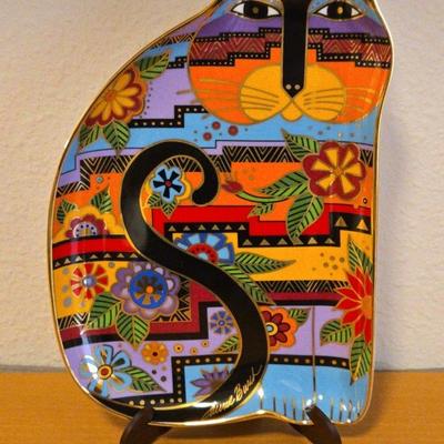 Floral Feline Cat Plate