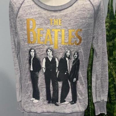 Jen8901 Beatles Long Sleeve Shirt RARE, Gray, Zipper on Back, Size Extra Small.