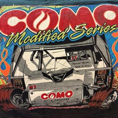 HOM5031 Vintage graphic Racing T-shirt chopped sleeves, bleach, stains, cut tag