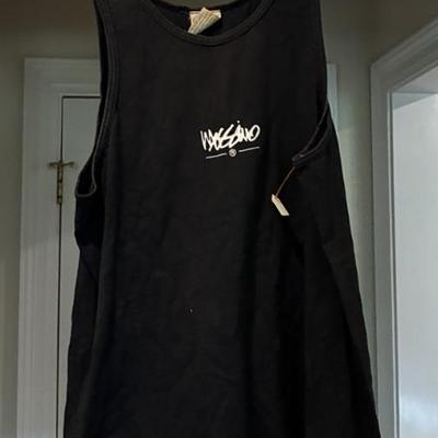 HOM5027 Stussy Vintage Black Muscle Shirt, size medium, athletic, limited