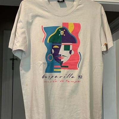 Hom5023 vintage graphic art t shirt tampa size large pirate