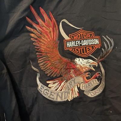 Hom5003 vintage harley davidson embroidered collar shirt size xl