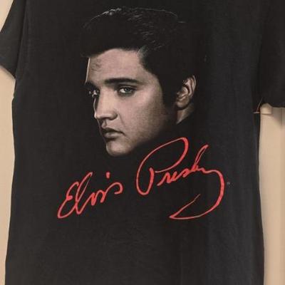 Jen8945 elvis presley vintage music t shirt size large, black.
