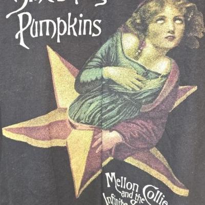 Jen8930 the smashing pumpkins vintage music t shirt black, size large