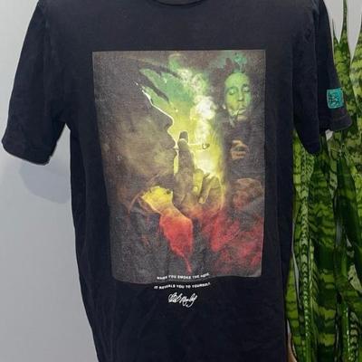 Jen8923 bob marley vintage music t shirt black, size large