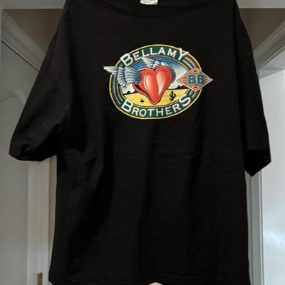 HOM5016 Vintage Graphic Music T shirt Bellamy Brothers 2003 Black Size 2XL