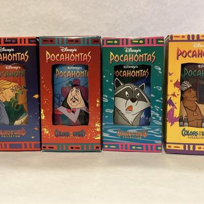 GM2037A Set of Vintage Disney Glasses New in Box, Pocahontas Collection of 4