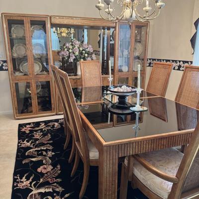 American Martinsville Burl Wood Dining Set