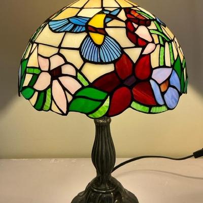 Hummingbird Stained Glass Table Lamp