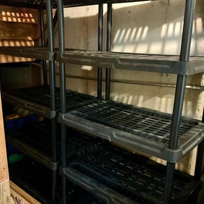Two Plastic Storage Shelves (24 x 36 x 70 ea)