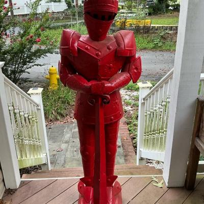 Tin Red Knight Decor (61 Inches Tall)