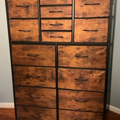 Wood Look Canvas Bin Dresser