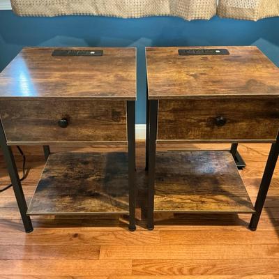 Two Electrified Small End Tables 