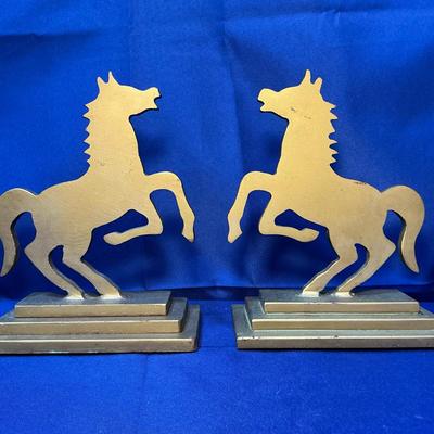 Cast Iron Horse Bookends 