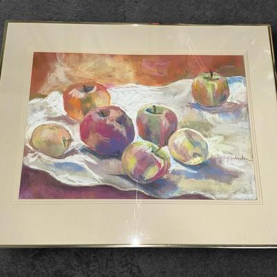 Beverly Johnston “Apples” Pastel Painting (32 x 26)