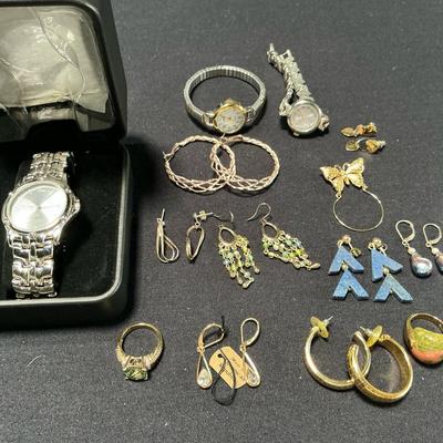 Costume Jewelry Including Watches And Some Sterling Pieces 