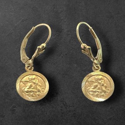 14k Gold Cherub Earrings (1.95 Grams)