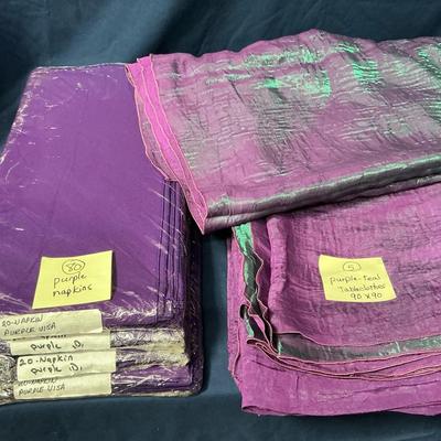 80 Purple 20x20 Napkins And 5/ 90x90 Purple Teal Tablecloths 