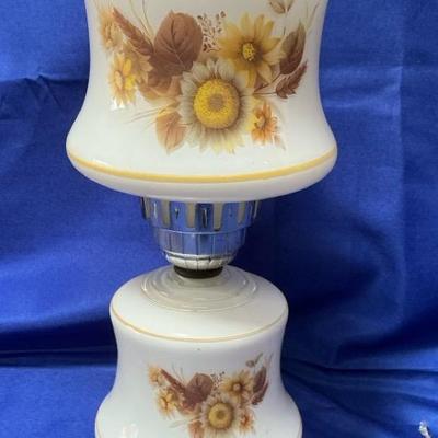 Vintage Autumnal Glass Lamp 17"h