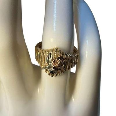 14k Gold Tricolor Rose Ring (Size 6.25) (2.72 Grams)