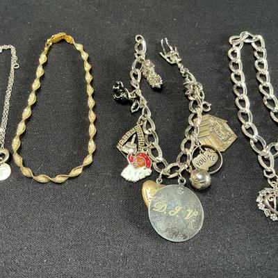 Sterling Silver Bracelets With Charms And Pearl 