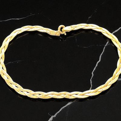 14k Gold Double Braid Bracelet (1.87 Grams)